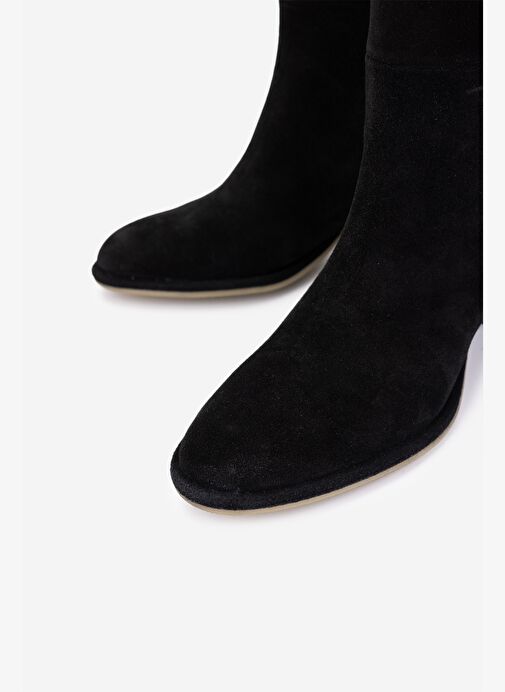 Valmenti Kadın Hakiki Deri Siyah Topuklu Çizme - Görsel 4