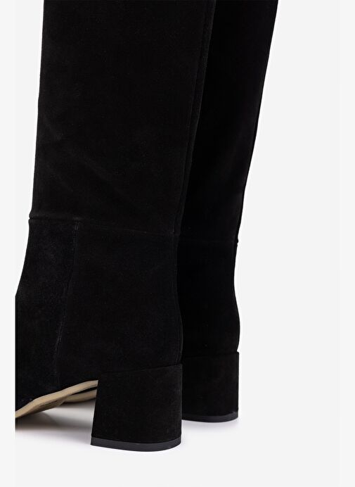 Valmenti Kadın Hakiki Deri Siyah Topuklu Çizme - Görsel 5