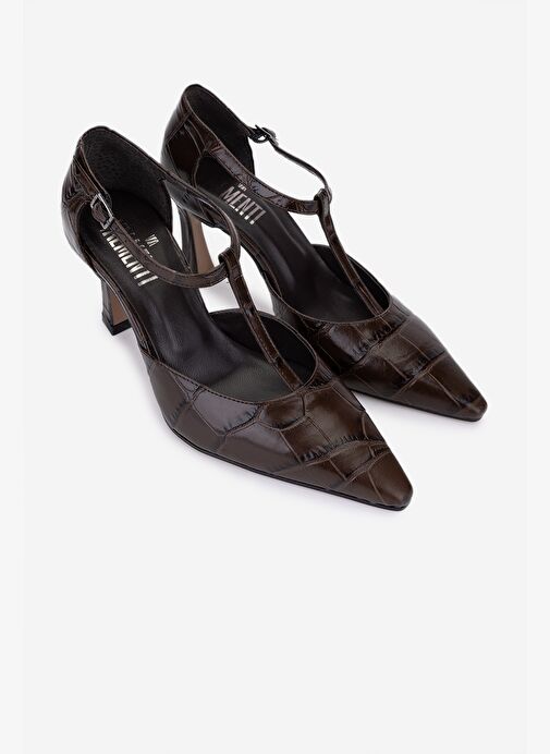 Valmenti Kadın Hakiki Deri Kahverengi Topuklu Ayakkabı - Görsel 3