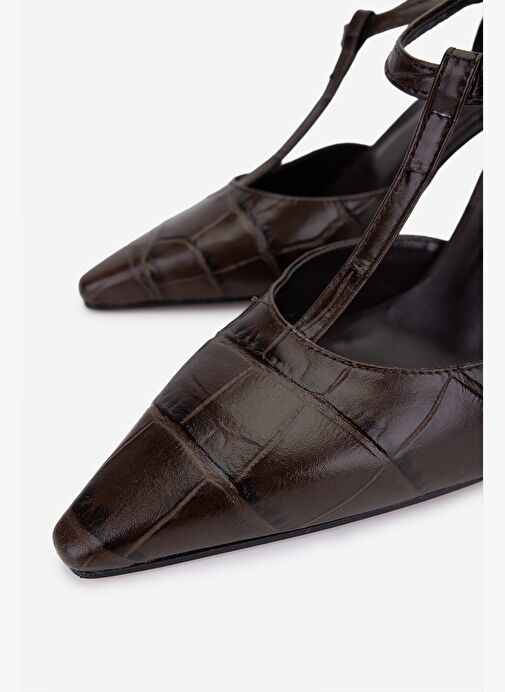 Valmenti Kadın Hakiki Deri Kahverengi Topuklu Ayakkabı - Görsel 4