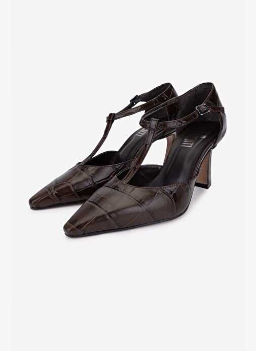 Valmenti Kadın Hakiki Deri Kahverengi Topuklu Ayakkabı - Görsel 7