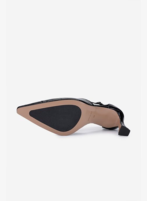 Valmenti Kadın Hakiki Deri Siyah Topuklu Ayakkabı - Görsel 6