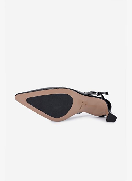 Valmenti Kadın Hakiki Deri Siyah Topuklu Ayakkabı - Görsel 6