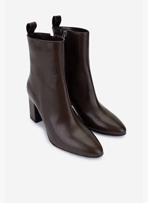 Valmenti Kadın Hakiki Deri Kahverengi Topuklu Bot - Görsel 3