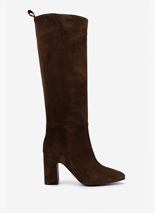 Valmenti Kadın Hakiki Deri Kahverengi Topuklu Çizme - Görsel 2