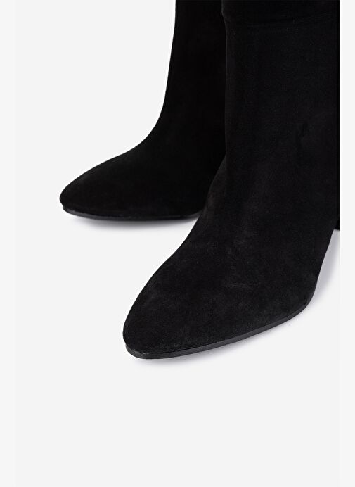 Valmenti Kadın Hakiki Deri Siyah Topuklu Çizme - Görsel 4