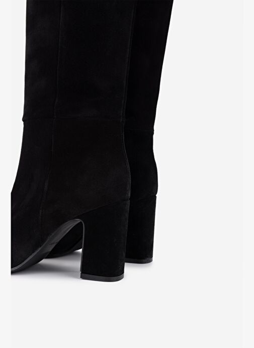 Valmenti Kadın Hakiki Deri Siyah Topuklu Çizme - Görsel 5