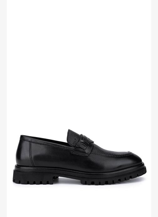 Tamer Tanca Erkek Hakiki Deri Siyah Loafer Ayakkabı - Görsel 2