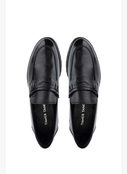 Tamer Tanca Erkek Hakiki Deri Siyah Loafer Ayakkabı - Görsel 6