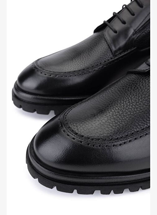 Tamer Tanca Erkek Hakiki Deri Siyah Casual Ayakkabı - Görsel 5