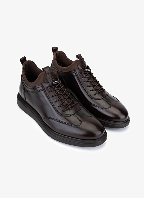 Valmenti Erkek Hakiki Deri Kahverengi Casual Ayakkabı - Görsel 3