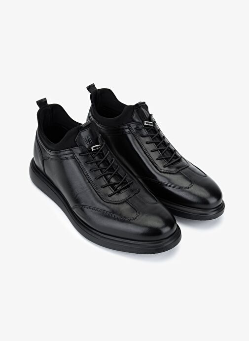 Valmenti Erkek Hakiki Deri Siyah Casual Ayakkabı - Görsel 3