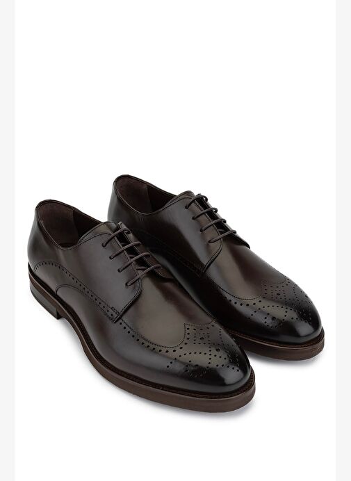 Tamer Tanca Erkek Hakiki Deri Kahverengi Klasik Ayakkabı - Görsel 3