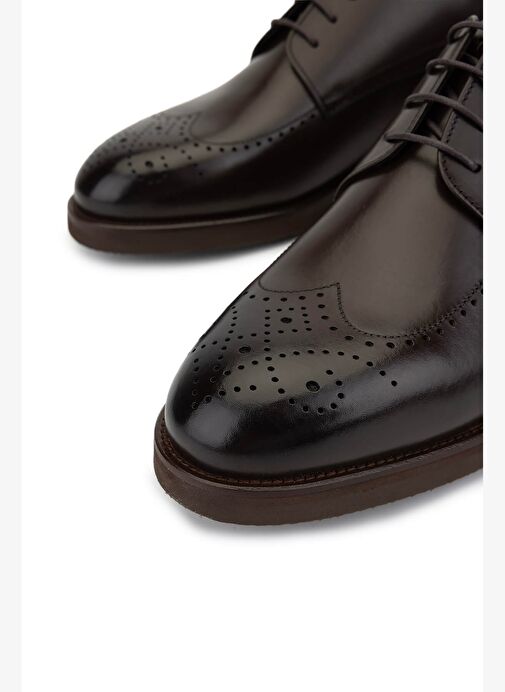 Tamer Tanca Erkek Hakiki Deri Kahverengi Klasik Ayakkabı - Görsel 4