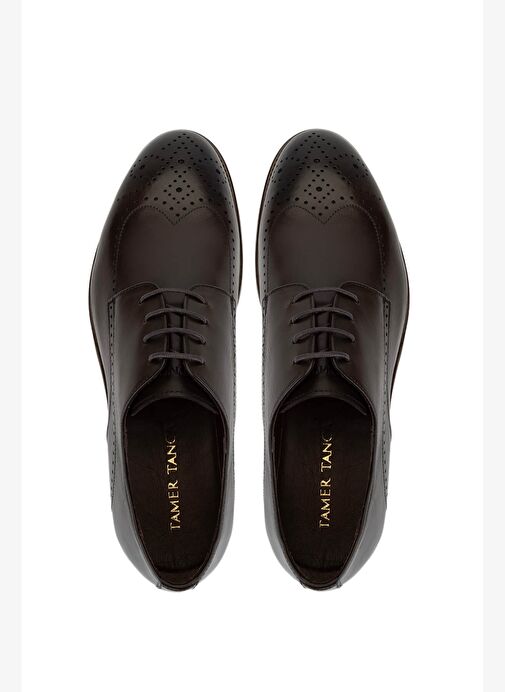 Tamer Tanca Erkek Hakiki Deri Kahverengi Klasik Ayakkabı - Görsel 6