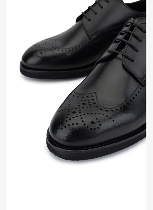 Tamer Tanca Erkek Hakiki Deri Siyah Klasik Ayakkabı - Görsel 4