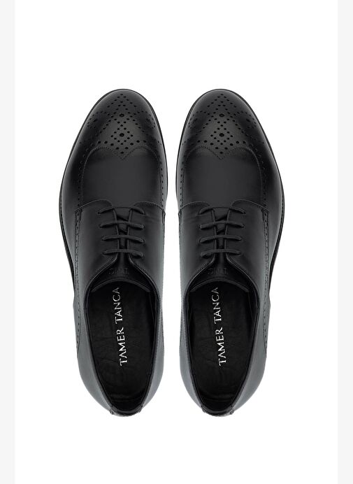 Tamer Tanca Erkek Hakiki Deri Siyah Klasik Ayakkabı - Görsel 6