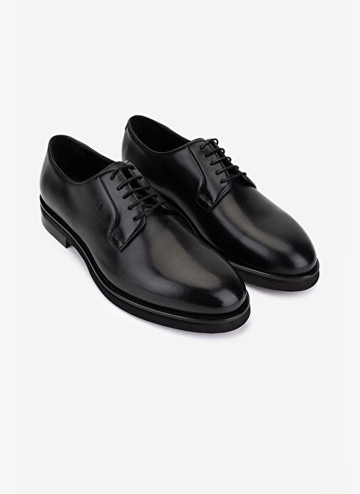 Valmenti Erkek Hakiki Deri Siyah Klasik Ayakkabı - Görsel 3