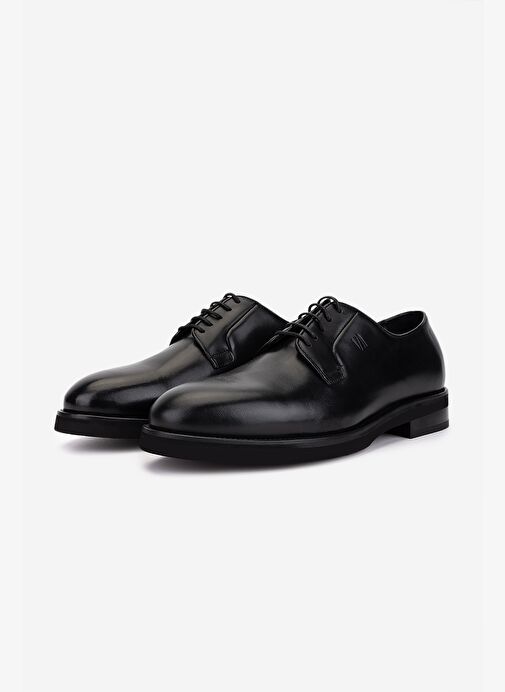 Valmenti Erkek Hakiki Deri Siyah Klasik Ayakkabı - Görsel 6