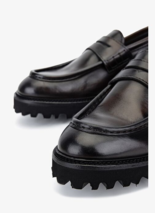 Valmenti Erkek Hakiki Deri Kahverengi Loafer Ayakkabı - Görsel 4