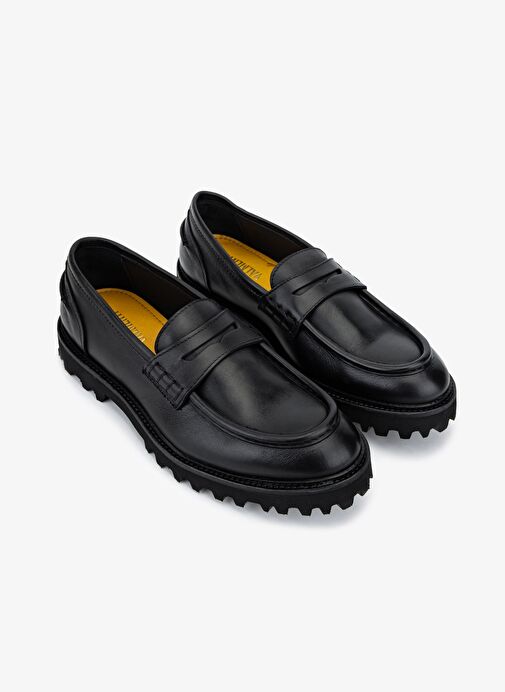 Valmenti Erkek Hakiki Deri Siyah Loafer Ayakkabı - Görsel 3