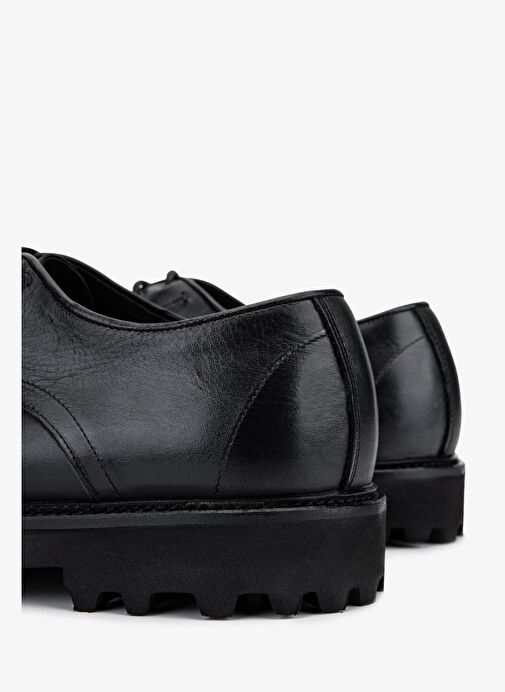 Valmenti Erkek Hakiki Deri Siyah Casual Ayakkabı - Görsel 6