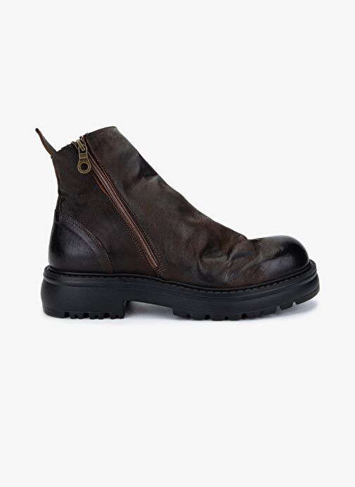 Valmenti Erkek Hakiki Deri Kahverengi Casual Bot - Görsel 2