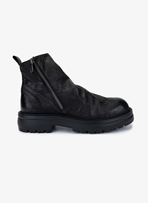 Valmenti Erkek Hakiki Deri Siyah Casual Bot - Görsel 2