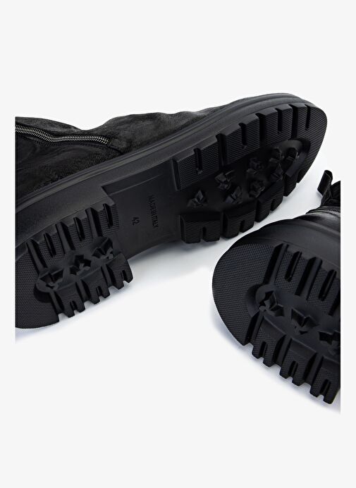 Valmenti Erkek Hakiki Deri Siyah Casual Bot - Görsel 6