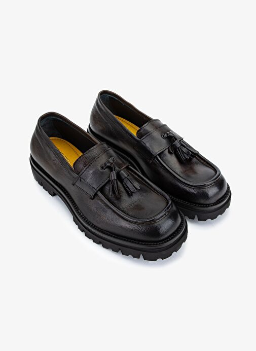 Valmenti Erkek Hakiki Deri Kahverengi Makosen Ayakkabı - Görsel 3