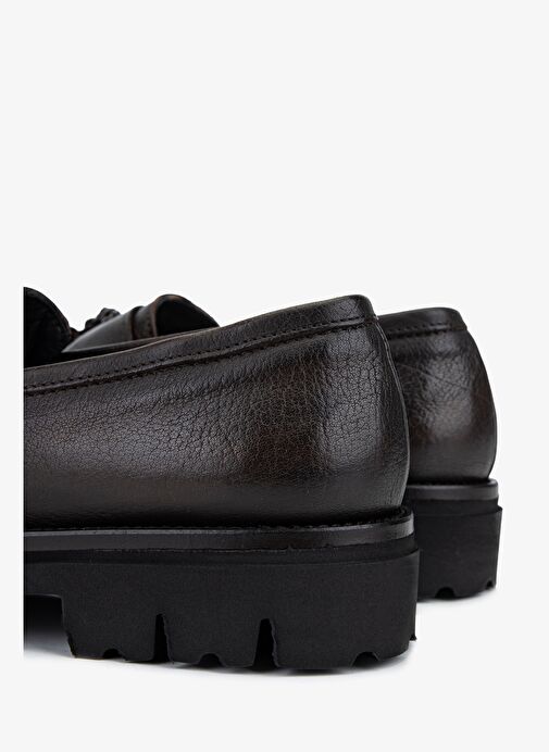 Valmenti Erkek Hakiki Deri Kahverengi Makosen Ayakkabı - Görsel 6