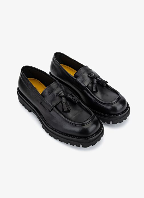 Valmenti Erkek Hakiki Deri Siyah Makosen Ayakkabı - Görsel 3