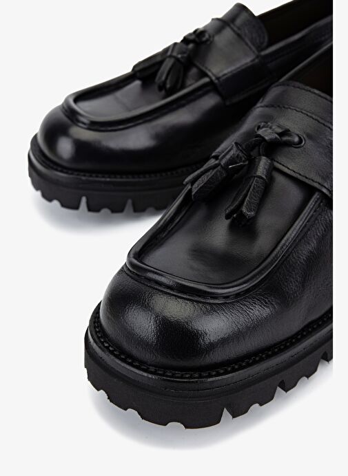 Valmenti Erkek Hakiki Deri Siyah Makosen Ayakkabı - Görsel 4