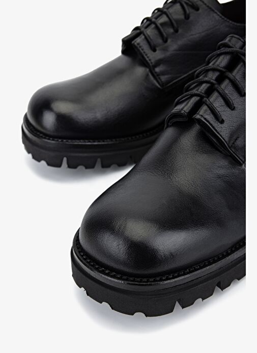 Valmenti Erkek Hakiki Deri Siyah Casual Ayakkabı - Görsel 4