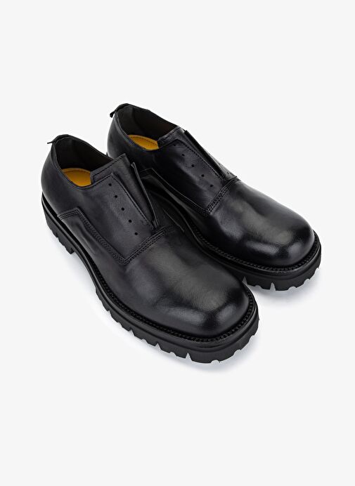 Valmenti Erkek Hakiki Deri Siyah Casual Ayakkabı - Görsel 3