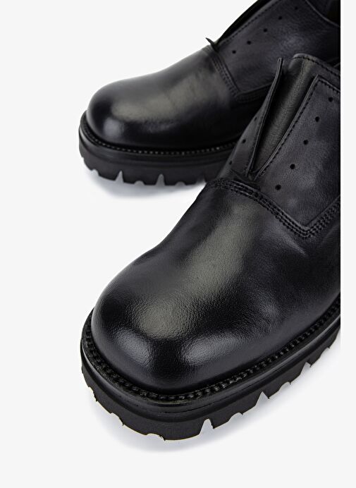 Valmenti Erkek Hakiki Deri Siyah Casual Ayakkabı - Görsel 4