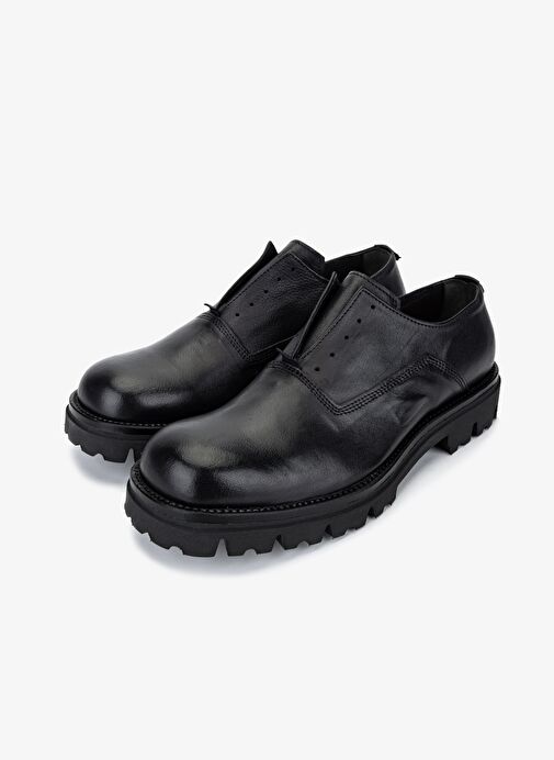 Valmenti Erkek Hakiki Deri Siyah Casual Ayakkabı - Görsel 5