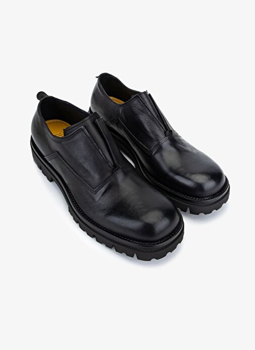 Valmenti Erkek Hakiki Deri Siyah Casual Ayakkabı - Görsel 3