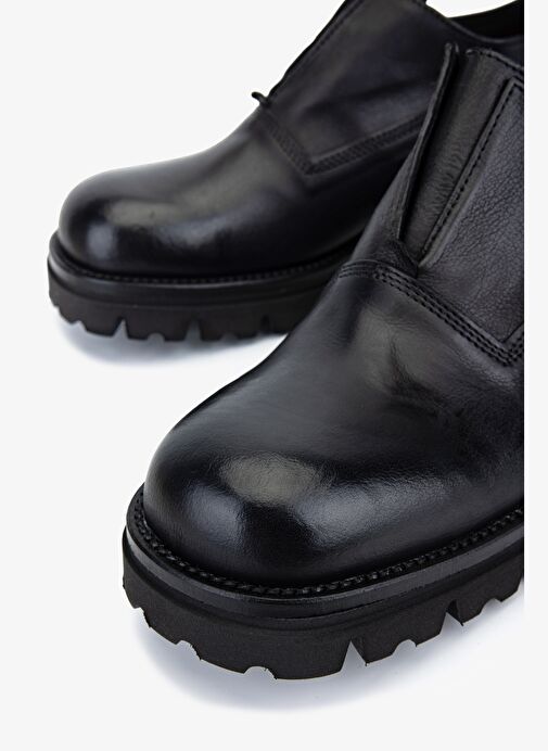 Valmenti Erkek Hakiki Deri Siyah Casual Ayakkabı - Görsel 4