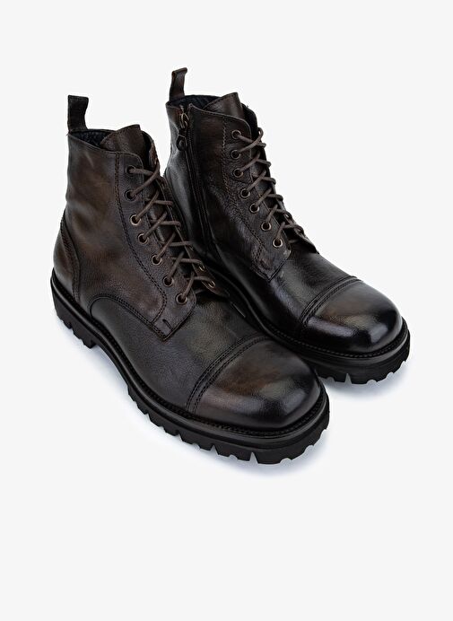 Valmenti Erkek Hakiki Deri Kahverengi Casual Bot - Görsel 3