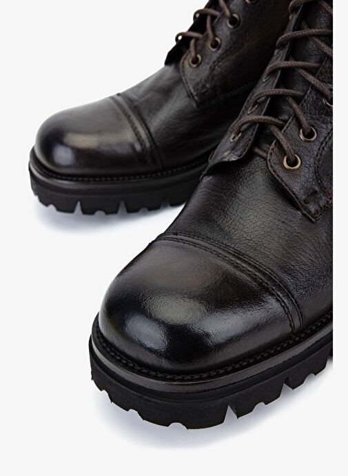 Valmenti Erkek Hakiki Deri Kahverengi Casual Bot - Görsel 4