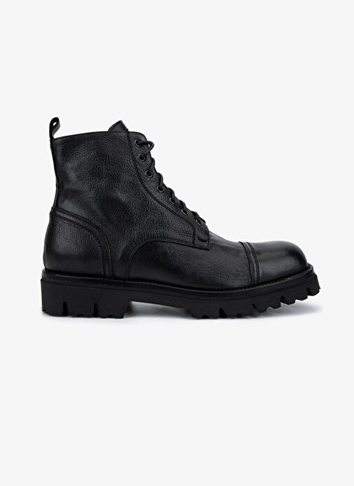 Valmenti Erkek Hakiki Deri Siyah Casual Bot - Görsel 2