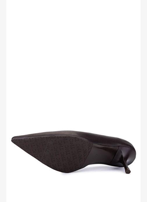 Tamer Tanca Kadın Suni Deri Kahverengi Topuklu Ayakkabı - Görsel 5