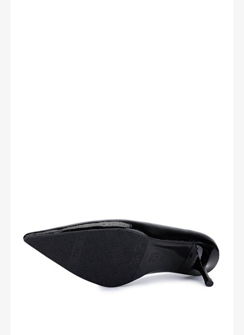 Tamer Tanca Kadın Suni Deri Siyah Rugan Topuklu Ayakkabı - Görsel 5