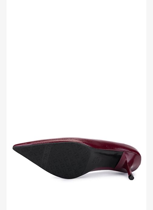 Tamer Tanca Kadın Suni Deri Bordo Rugan Topuklu Ayakkabı - Görsel 5