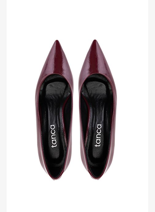 Tamer Tanca Kadın Suni Deri Bordo Rugan Topuklu Ayakkabı - Görsel 6