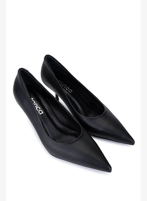 Tamer Tanca Kadın Suni Deri Siyah Deri Topuklu Ayakkabı - Görsel 3