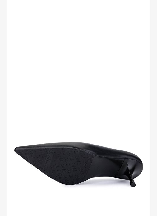 Tamer Tanca Kadın Suni Deri Siyah Deri Topuklu Ayakkabı - Görsel 5