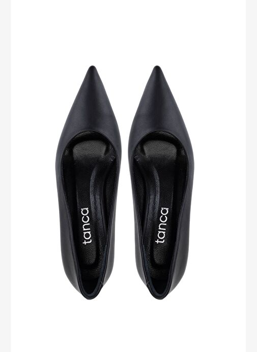 Tamer Tanca Kadın Suni Deri Siyah Deri Topuklu Ayakkabı - Görsel 6