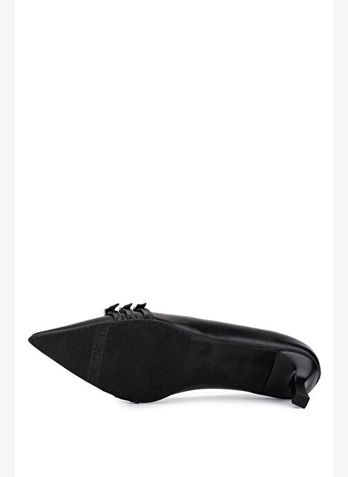 Tamer Tanca Kadın Hakiki Deri Siyah Deri Topuklu Ayakkabı - Görsel 5